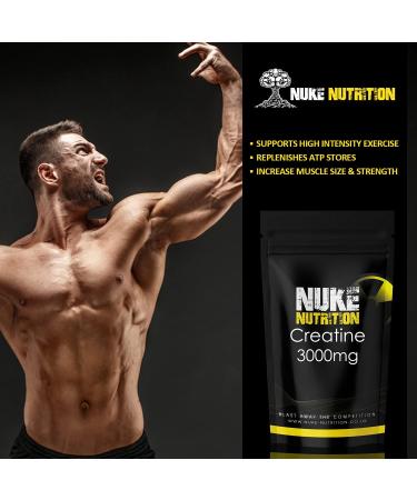 Nuke Nutrition Creatine Tablets 3000mg - 365 Count - Pure Creatine Monohydrate Supplement for Muscle Mass & Strength - Pre Workout for Men & Women - Energy & Performance Booster - Buy Online on GoSupps.com