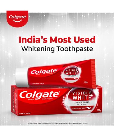 Colgate Visible White Toothpaste Combo Pack - Teeth Whitening Enamel Safe Minty Fresh - 2 x 3.38 oz - Buy Online on GoSupps.com