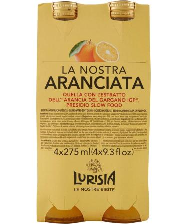 Lurisia Aranciata Pack of 24 275 ml glass bottles for soft drinks made with Italian orange juice and Apulian orange extract mild taste