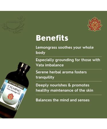 Buy Vata Massage Oil - Ayurvedic Calming Body Oil with Lemongrass & Sesame | 8 Oz Tattva's Herbs - Buy Online on GoSupps.com