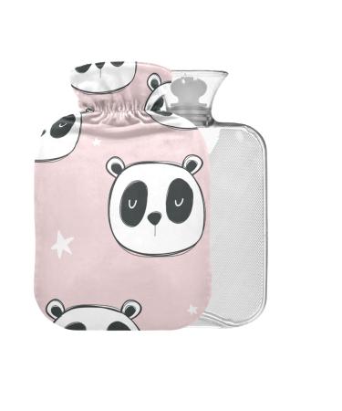 Pink Panda Hot Water Bottle with Cover 1L Small Hot Water Bag for Pain Relief Back Pain Hot and Cold Therapy BPA Free