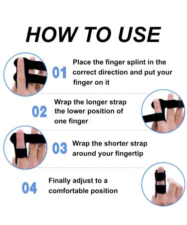 Trigger Finger Splints & Finger Brace for Arthritis Pain - Breathable Black Immobilization for Sports Injuries (Adult - Buy Online on GoSupps.com