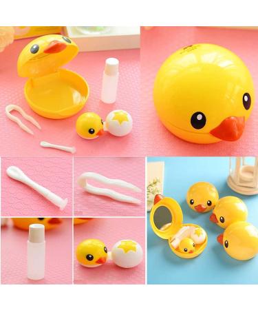 Myopia Contact Lens Case - Cute Yellow Duck Style Companion Box for Lens Care - Buy Online on GoSupps.com