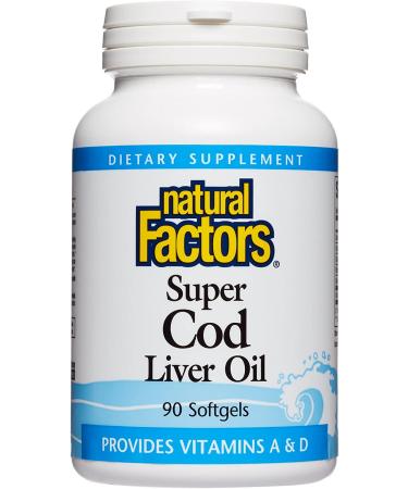 Natural Factors Super Cod Liver Oil - 90 Softgels for Omega-3 & Vitamin D - Buy Online on GoSupps.com