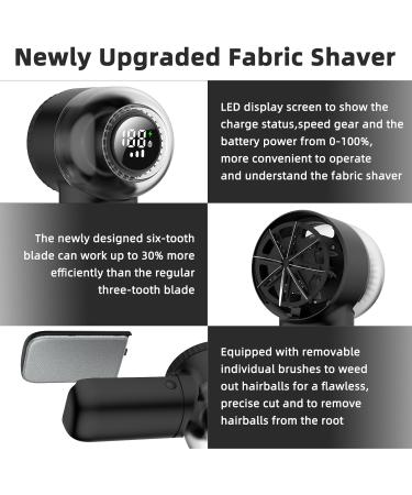 Buy Electric Fabric Shaver & Lint Remover - Rechargeable Sweater Shaver with Dual Protection & Removable Bin - Black | International Shipping Available - Buy Online on GoSupps.com
