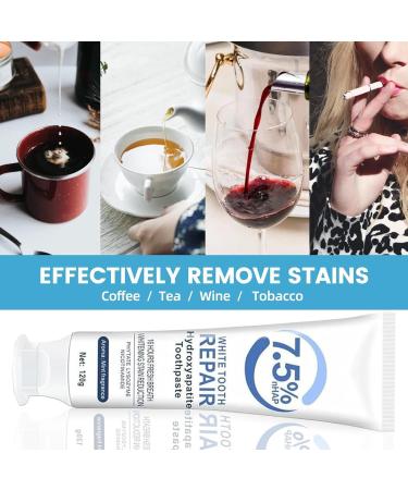 2PCS 7.5% Hydroxyapatite Toothpaste Deep Cleansing Toothpaste Advanced Enamel Protection Gentle and Effective Formula Fresh Mint Flavor for Sensitive Teeth - Buy Online on GoSupps.com