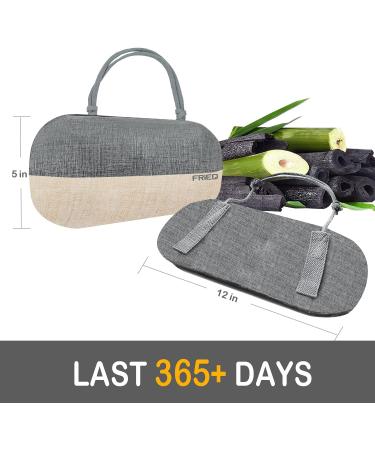 FRiEQ 100% Activated Bamboo Charcoal Air Purifying Bag | Lasts 365+ Days | Fragrance-Free Deodorizer for Car | Absorbs Smoke Smell and Bad Odors - Grey/Beige - Buy Online on GoSupps.com