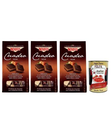 Italian Gourmet E.R. Novi Cuadro Noir Lot of 3 bags of chocolates with hazelnuts and low fat cocoa 150 g + Gourmet Italian Tomato Pulp Tomato Pulp 400 g