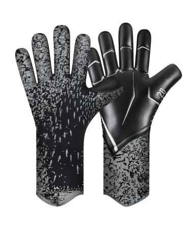 Quicard goalkeeper gloves children good fetching football gloves children in sizes 6/7/8/9/10 strong recipient for men boys teenagers adults children 7 black