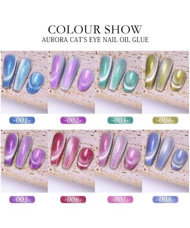 7.5ML Fantasy Gemstone Cat Eye Nail Gel Polish Holographic Semi Permanent Soak Off Sparkling Nail Varnish Aurora UV Gel - (Color: A005) - Buy Online on GoSupps.com