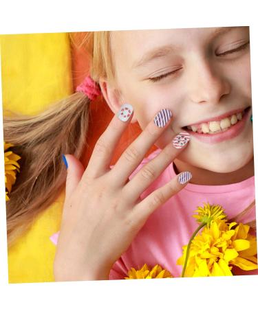 Beaupretty 3 Sets Summer Children Nail Tip Kids Kits Rainbow Nail Tips Kids False Nail Kit Nail Design Sticker Short False Fingernails Kids Nail Cover Little Girl Nail Flakes Cartoon Plastic - Buy Online on GoSupps.com