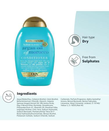 OGX Argan Oil of Morocco Extra Strength Conditioner 385ml - For Dry, Damaged Hair - Buy Online on GoSupps.com