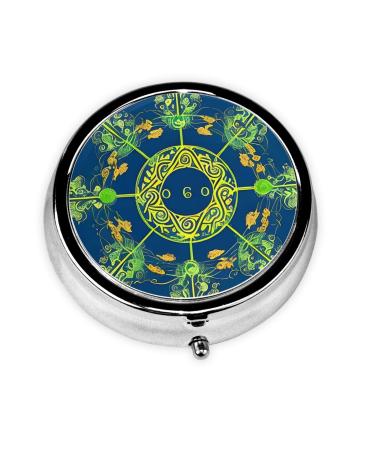 Yin Yang Totemround Pill Box 3 Compartment Round Pill Box Organizer # Portable Travel Pill Box for Traveling.