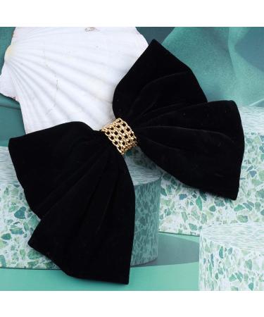 Cimenexe Bohemian Ribbon Bow Hair Clips Black Velvet Bow Hair Clip Big Velvet Ribbon Bow Tie Hair Clip Barrettes Retro Black Satin Bow Hair Clip Bow Winter Decorative Hair Accessories for Women - Buy Online on GoSupps.com
