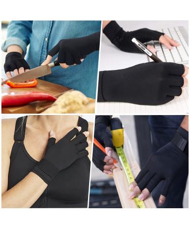 Compression Arthritis Gloves with Strap - Best Open Finger Hand Wrist Support for Rheumatoid Arthritis Carpal Tunnel & Tendonitis - Large Hand Pain Relief & Daily Healing - Buy Online on GoSupps.com