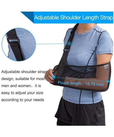 Mesh Arm Shoulder Sling | Medical Shoulder Immobilizer for Shower | Adjustable Arm Brace for Torn Rotator Cuff Injury | Unisex Right & Left Arm Support - Buy Online on GoSupps.com
