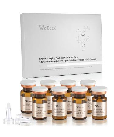 Anti Aging Peptide Serum Collagen, NAD+, Niacinamide & Hyaluronic Acid | Lifting & Skin Renewal Without Microneedling | Wrinkle Repair, Firming & Brightening | Fragrance-Free 0.02 Fl Oz (Pack of 8)