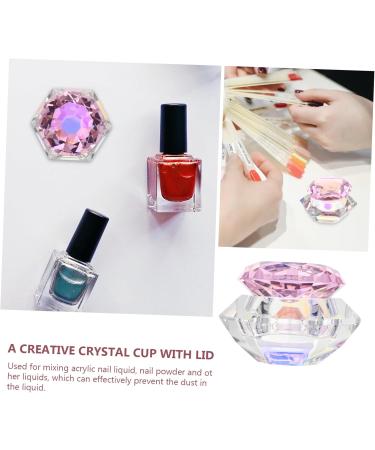 Ipetboom 1pc Nail Art Crystal Cup Glass Dappen Dish for Acrylic Clear Container Shot Glass with Lid Nail Liquid Bowl Glass Dappen Cup Small Crystal Art Glass Variety Pink Love Cup 7.5x6cm Pink - Buy Online on GoSupps.com