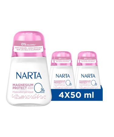 Narta Magnesium Protect Roll-on Deodorant for Women 48h 4 x 50ml