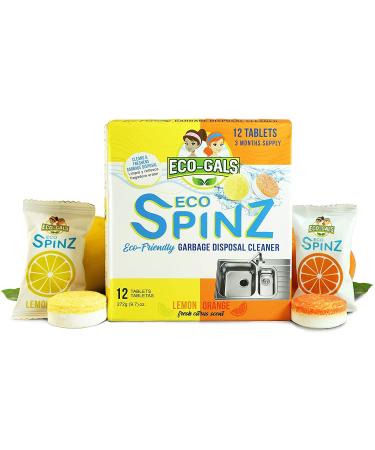 Eco-Gals Eco Spinz Garbage Disposal Cleaner and Deodorizer for Cleaning Kitchen Sinks and Drains 6 ct. Lemon & 6 ct. Orange Citrus Scent