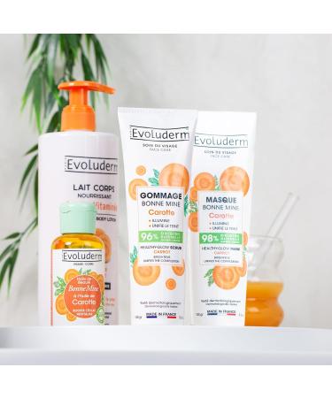  Evoluderm EVOLUDERM Carrot Radiance Scrub 150 ml 94% Naturally Derived Ingredients Vegan Made in France Pack of 2 x 150 ml - Buy Online on GoSupps.com