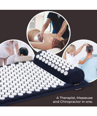 Dr Relief Acupressure Mat & Pillow Set - Quick Back & Neck Pain Relief - Sciatica & Stress Relief - Navy - Buy Online on GoSupps.com