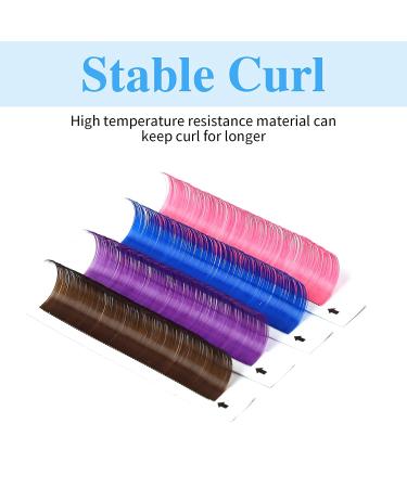 Colored Lash Extensions 0.07mm D Curl 20mm - Pink Blue Purple Brown - GEMERRY Classic Eyelashes (20mm) - Buy Online on GoSupps.com