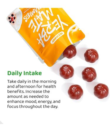 Yerba Mate Gummies - Quince Flavor | Vegan & Non-GMO | Boost Energy & Focus Naturally | Gluten-Free | 6 Count Pack - Buy Online on GoSupps.com