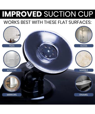 Fogless Shower Mirror for Shaving | Dual Anti-Fog Design | Shatterproof & 360 Swivel | 8x7 Black - Buy Online on GoSupps.com