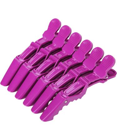 10x Crocodile Hair Clips - Professional Styling Barrette with Nonslip Grip and Wide Teeth for Thick Hair - Purple - Buy Online on GoSupps.com