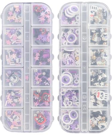 Halloween Nail Art Slices Exquisite Funny Skull Pattern 3D Clay Nail Slices Decoration for Nail Salon for Halloween Party - Buy Online on GoSupps.com