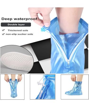 LYU Rain Boot Waterproof Shoes Cover | Reusable & Easy to Carry | PVC Rubber Sole Overshoes for Women Men Kids - X-Large - Buy Online on GoSupps.com