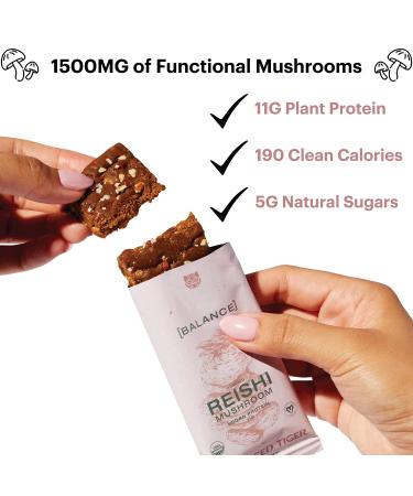 Full Dose Vegan Protein Bars with Functional Mushrooms - Lions Mane, Chaga, Reishi, Cordyceps | Nootropic Adaptogens | Gluten Free Superfoods Protein Bars - Buy Online on GoSupps.com