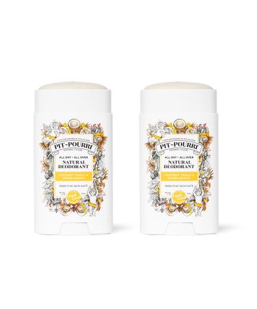Pit-Pourri All Day-All Over Natural Deodorant Coconut Vanilla and Sandalwood - 2 Oz (Pack of 2) Coconut 2 Ounce (Pack of 2)