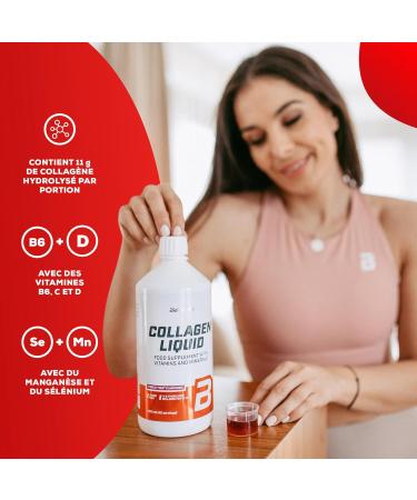 BioTechUSA Collagen Liquid | Hydrolyzed Collagen | With Vitamins and Minerals Essential for Connective Tissue 1000 ml Forest Fruits - Buy Online on GoSupps.com