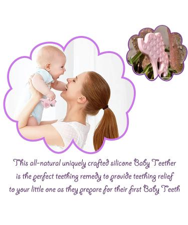 Bigspinach Soft Pink Elephant Teether | Silicone Teething Toy for Babies 0-12 Months | Gum Massager & Anxiety Relief | Gift for Girls - Buy Online on GoSupps.com