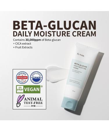 IUNIK Beta-Glucan Skincare Set - Moisturizing & Revitalizing Cream (2.02 fl.oz.) + Mini Serum (0.51 fl.oz.) | EWG-Green Ingredients for Skin Reinforcement - Buy Online on GoSupps.com