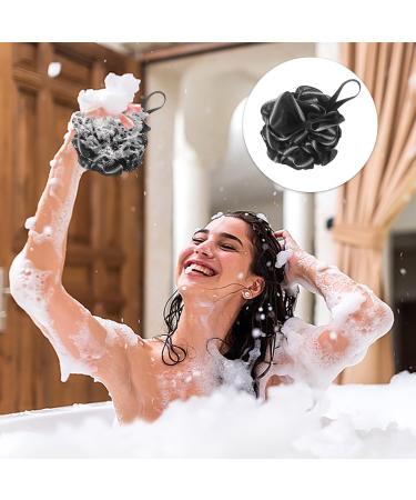 4-Piece Bath Flowers 4-Piece Hooks Soft Foaming Sponge Bath Sponge Exfoliating Sponge Body Scrub Pad and Back Cleaner (Black) - Buy Online on GoSupps.com