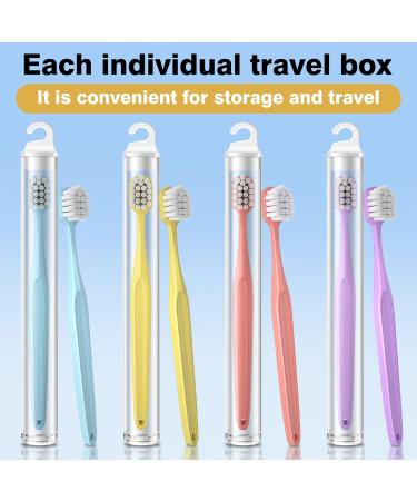 Extra Soft Bristle Toothbrushes - 10000 Nano Bristles Travel Case Included 4 Pack for Adults | Flossing & Comfort - Buy Online on GoSupps.com