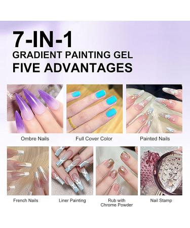 Gel Paint | Gradient Gel Paint Art 8 Color Palette Painting Accessories for Women Girls Manicure Nail Design for Creative Artistic Expression - Buy Online on GoSupps.com