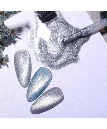 MIZHSE 10ml Universal Cat Eye Gel Nail Polish Silver Soak Off UV/LED Gel Smoothie Wide Nail Polish Gel Magnetic Gel Nail Polish with Magnet BSKMY005 - Buy Online on GoSupps.com