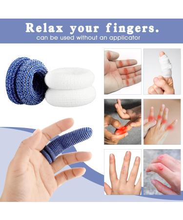 Finger Bandage Finger Roll Tubular Bandage Finger Cots Dressings - 40 Pcs, Blue & White - Protects Finger Tips from Sprains and Swelling - 9.3 * 1.2 Inch - Buy Online on GoSupps.com