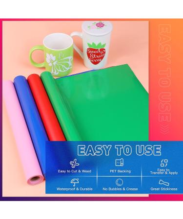 HTVRONT Red Permanent Vinyl Roll - 12x11 FT Adhesive for Cricut, Silhouette, Signs & Crafts - Glossy Red Vinyl - Buy Online on GoSupps.com