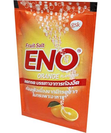 ENO Sparkling Antacid Relief Orange Flavoured Fruit Salt 20 Packs (4.3 G/Pack) - Indigestion & Flatulence Relief - Buy Online on GoSupps.com