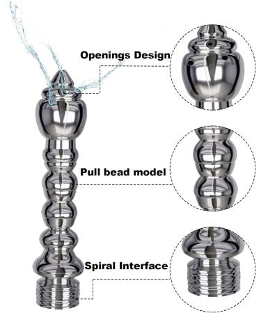 7 Holes Shower Enema Douche Attachments - Aluminium Water Nozzle Cleaning Kit with Velvet Carry Bag | International Shipping Available - Buy Online on GoSupps.com