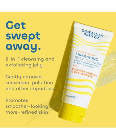 Seaweed Bath Co. Purify & Polish Exfoliating Jelly Face Cleanser | Daily Scrub for Smooth Radiant Skin - 3 Oz - Buy Online on GoSupps.com