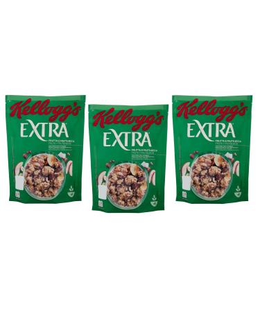 Kellogg's Extra Frutta e Frutta Secca Crispy Oat Flakes with Dehydrated Fruit, 375g (Pack of 3)