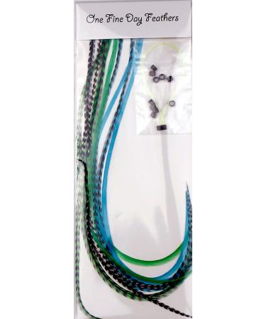 10 feather hair extensions real feathers 22-28 cm with rings/loops (Valley) - Buy Online on GoSupps.com