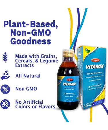 Ceregumil Vitamix Liquid Multivitamin - 8.45 fl oz (Pack of 1) - With Cereals, Honey, Legumes, Vitamins D3, B6 & B12 for Men, Women, Kids, Teens, and Seniors - Buy Online on GoSupps.com
