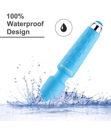 Handheld Cordless Waterproof Wand Massager | USB Rechargeable | 20 Vibration Patterns | 8 Speed | Full Body Massage | Light Blue - Buy Online on GoSupps.com